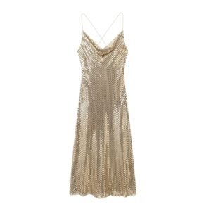 Sexy Sequined Swing Collar Sling Dress Women's Summer