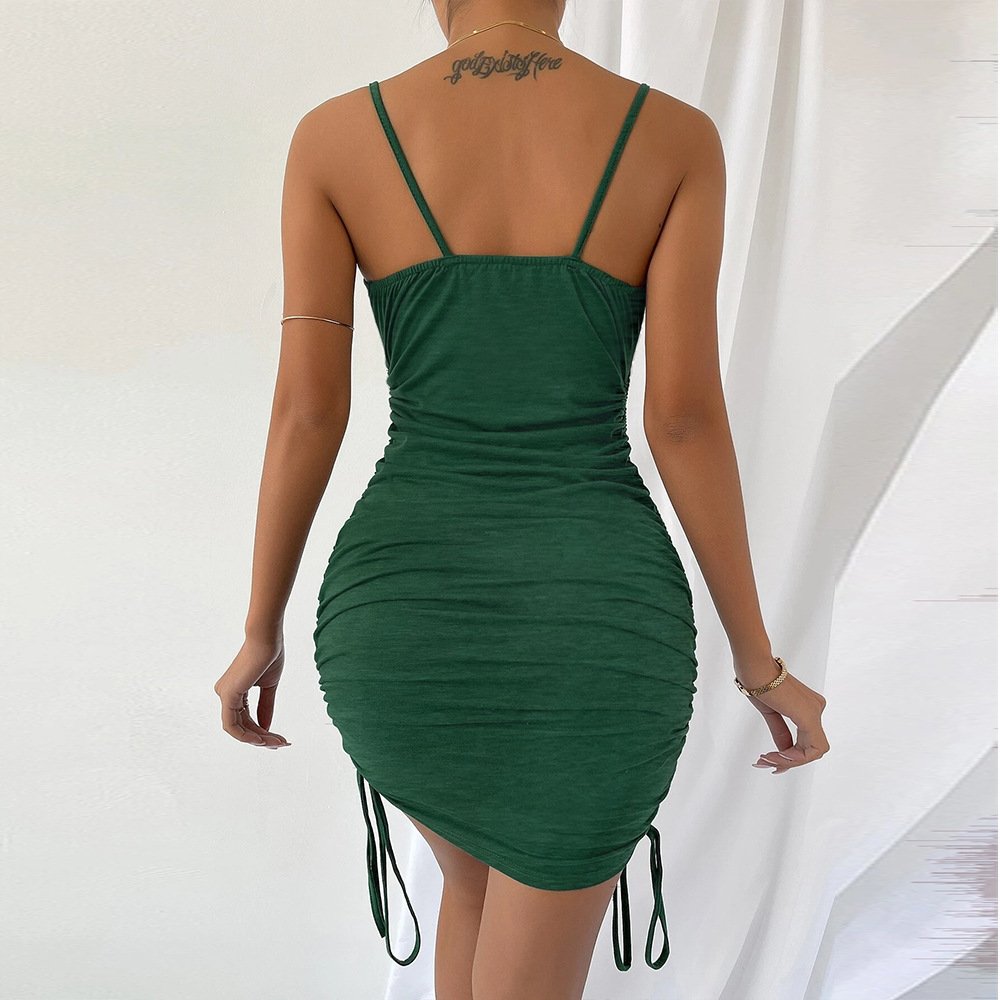 Women's Slim-fit Mid-waist Solid Color Slip Dress - Image 3