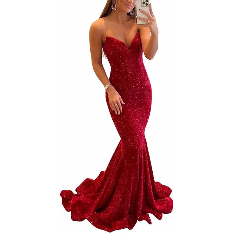 Sequin Evening Dresses For Women Formal Long Prom Party Gowns - Image 4