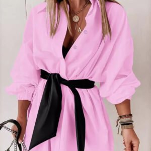 Women's Clothing Temperament Printed Long Sleeve Shirt Skirt