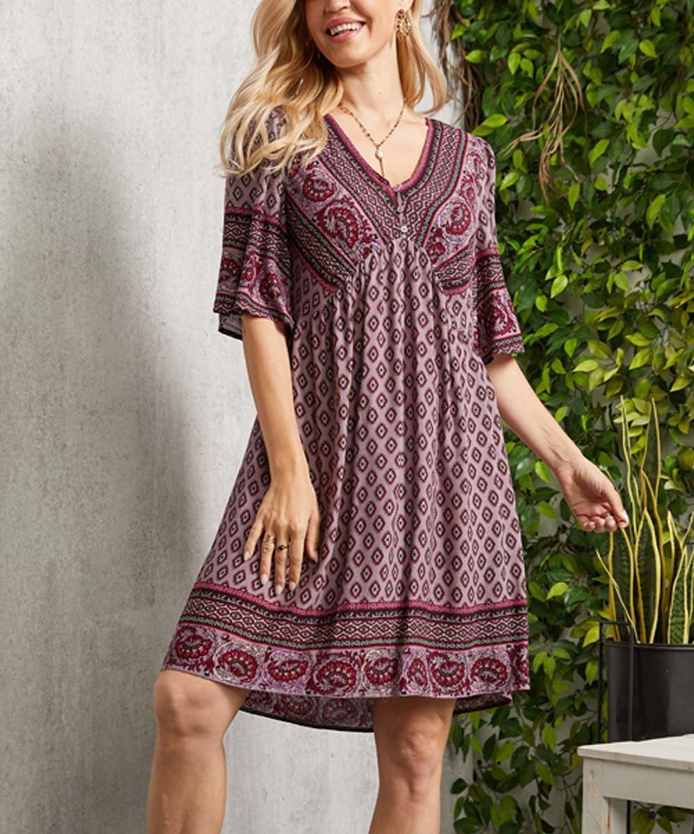 Summer Casual V-neck Printed Floral Holiday Bohemian Beach Dress - Image 7