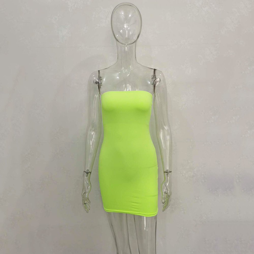 One-line Collar Hip Wrap Hundred Dresses For Women - Image 5