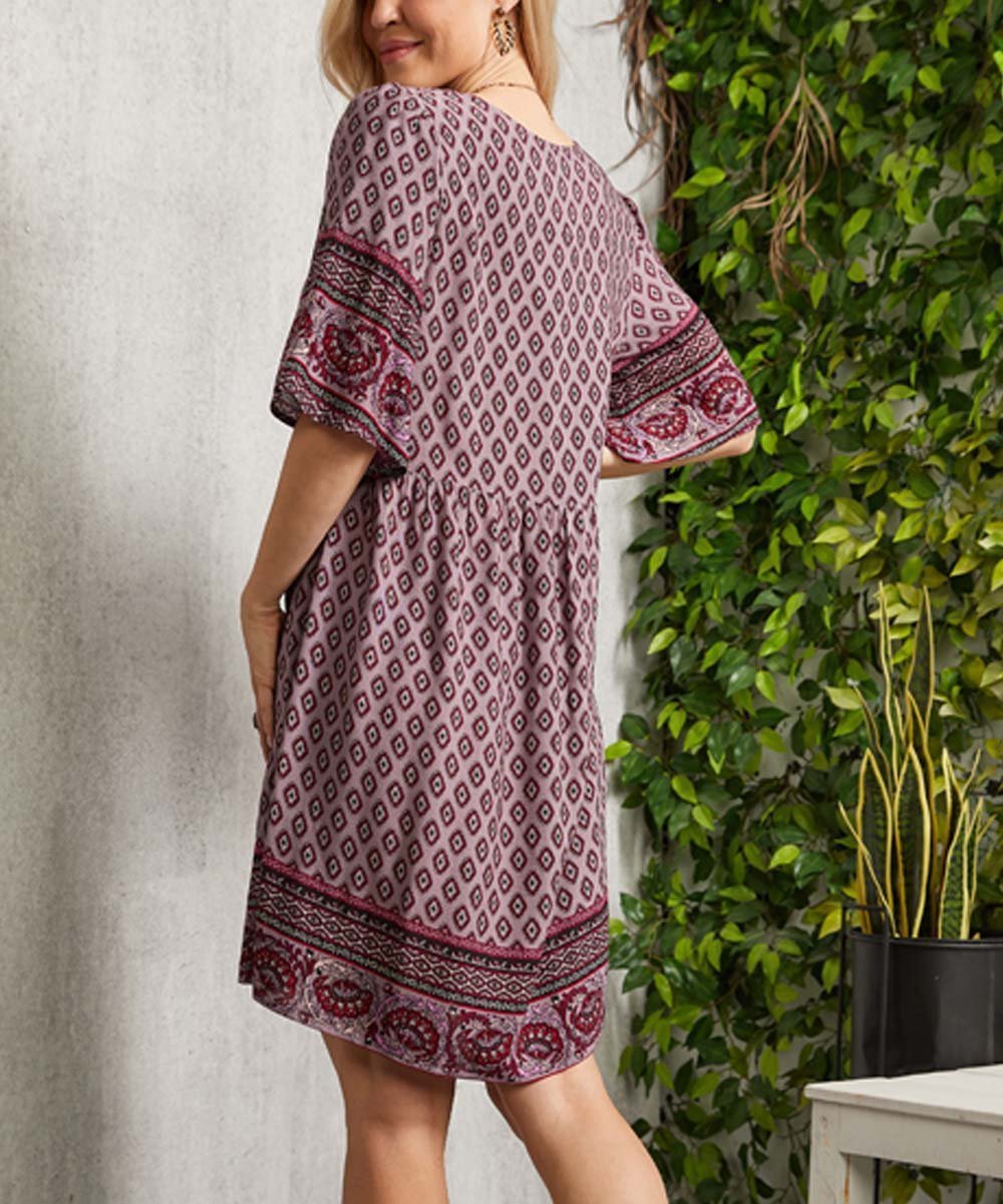 Summer Casual V-neck Printed Floral Holiday Bohemian Beach Dress - Image 5