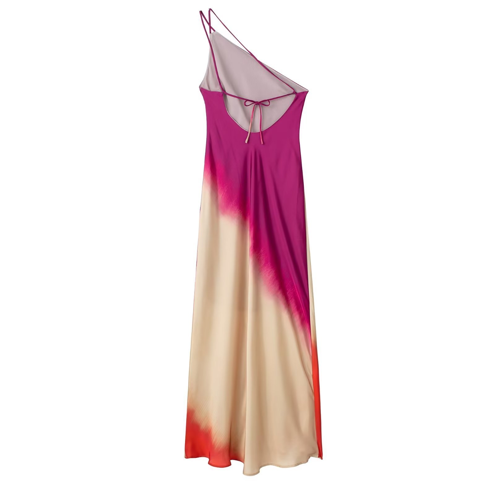 Women's Slant-shoulder Collar Tie-dye Strap Slim Dress - Image 9