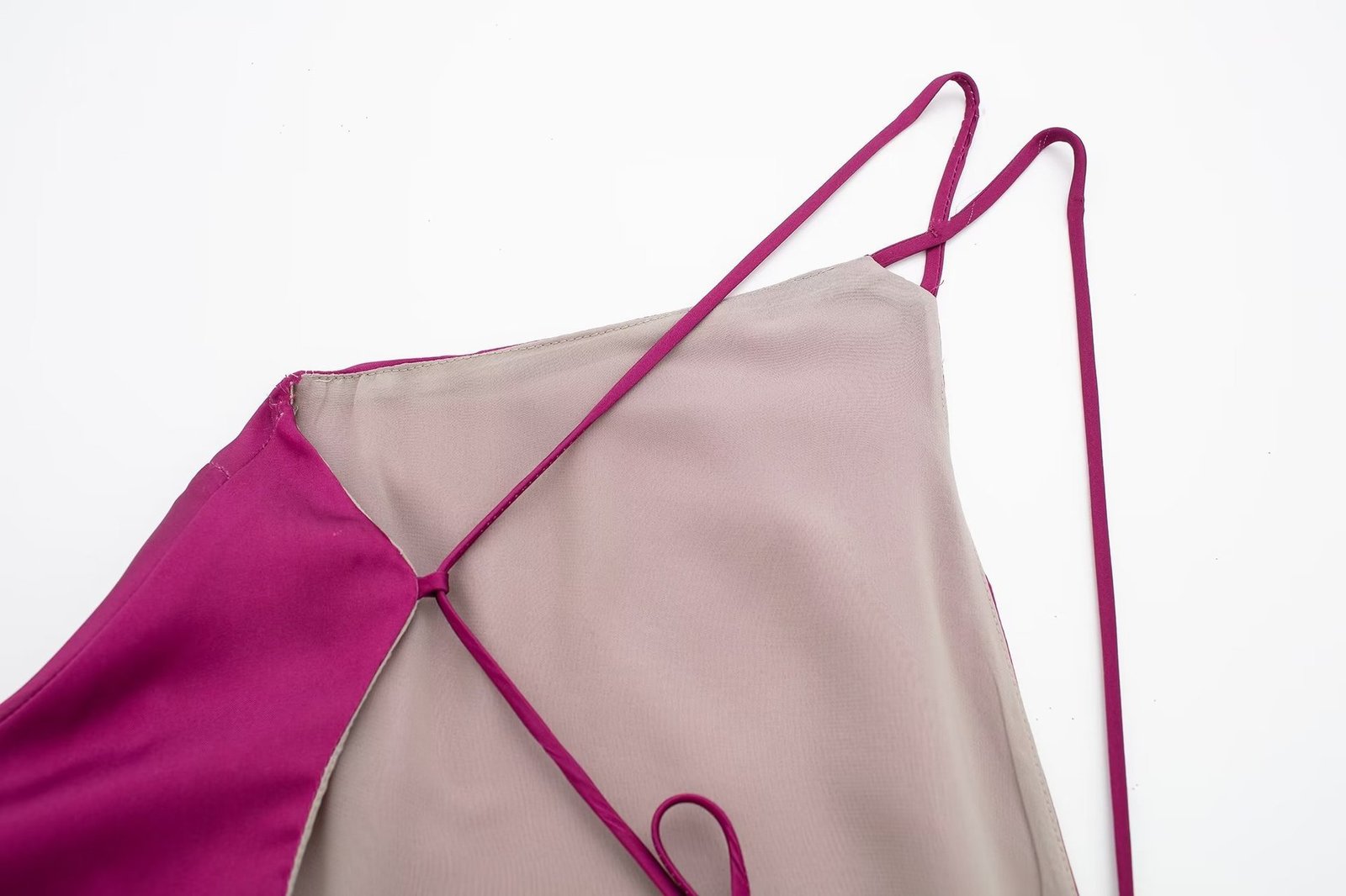 Women's Slant-shoulder Collar Tie-dye Strap Slim Dress - Image 3